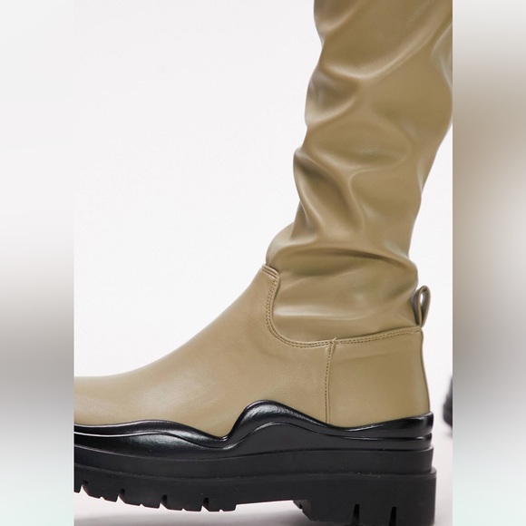 New Over the Knee Stretch Boots Olive - Picture 4 of 4